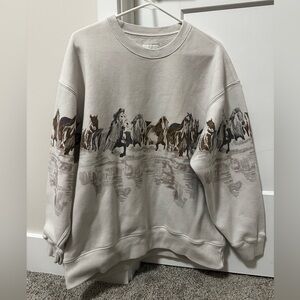 Abercrombie Horses Sunday Sweatshirt Crew